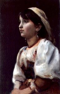 Italská dívka, kolem roku 1890 (olej na plátně)