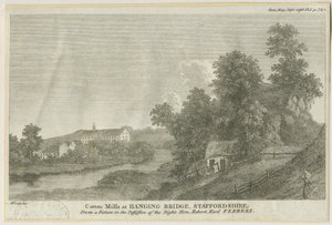 Mayfield - Hanging Bridge: rytina, nd [c 1796] od James Peller Malcolm