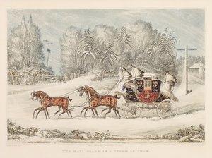 Poštovní autobus v bouři sněhu, 1825