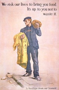 Britský plakát z první světové války s obchodním námořníkem od James Prinsep (after) Beadle