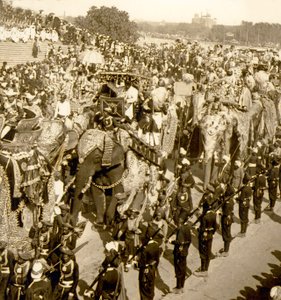 Velký Durbarský průvod, Dillí, Indie. 1903 (foto) od James Ricalton