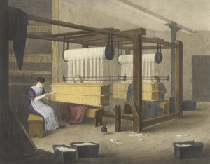 Reeding or Drawing in, Progress of Cotton No. 9, pub. 1840