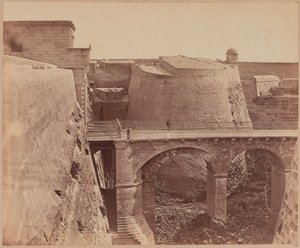 Most u Porta Reale, Malta, kolem roku 1856 od James Robertson