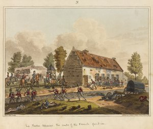 La Belle Alliance, centrum francouzského postavení, z knihy "An Historical Account of the Battle of Waterloo".