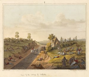 Pohled na chatu Valette z knihy "Historický popis bitvy u Waterloo