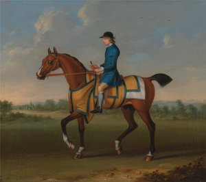 Dostihový kůň s žokejem nahoře od James Seymour