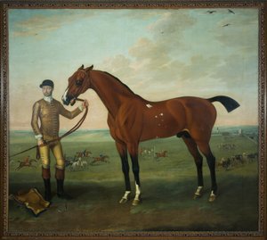 Flying Childers s ženichem na Newmarket Heath, kolem 1722-25 (olej na plátně) od James Seymour