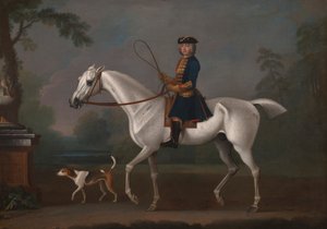 Sir Roger Burgoyne na koni "Badger" od James Seymour