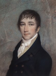 Clement Clarke Moore, 3/1810 (pastel na šedém papíře) od James Sharples