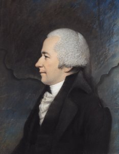 Generál Alexander Hamilton (pastel na šedém papíře)