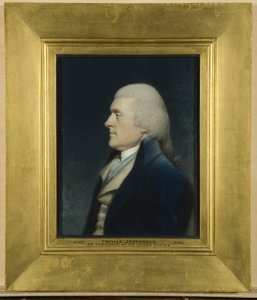 Thomas Jefferson, kolem roku 1797 (pastel na šedém papíře) od James Sharples