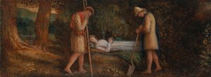 Imogen a pastýři, Cymbeline, dějství IV, scéna II od James Smetham