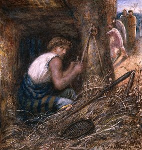Saul Hiding Among the Stuff, 1866 (wc, olej a arabská guma na papíře)