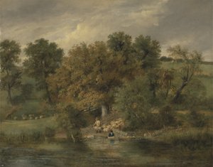 Sheep Washing at Postwick Grove, Norwich, c.1822 (olej na panelu)