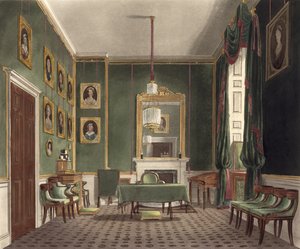 Zelená skříň, Buckingham House, z knihy "The History of the Royal Residences", vyryl Daniel Havell (1785-1826), autor William Henry Pyne (1769-1843), 1819
