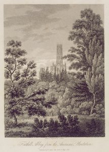 Fonthill Abbey z americké plantáže, publikoval W. Clarke, New Bond Street, 1812
