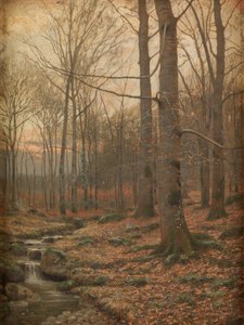 Zima v lese, Betws-y-Coed (akvarel a bodycolor)
