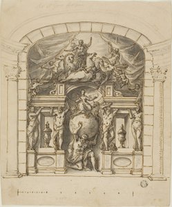 Design pro scénu (Hampton Court) s mytologickými postavami od James Thornhill