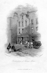 Místo narození Thomase Moora, Dublin, c19. století.