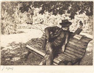 Denoisel Reading in the Garden, 1882. od James Tissot