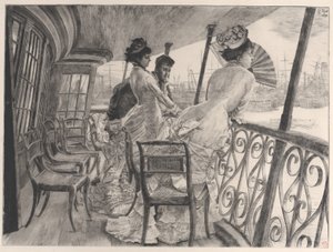 Galerie H.M.S. Kalkata Suvenýr plesu na lodi La galerie du Calcutta..., 1876. od James Tissot