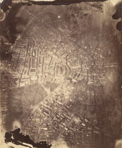 Boston z horkovzdušného balónu, 60. léta 19. století.