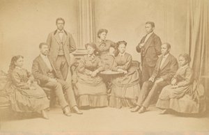 Carte-de-visite of the Jubilee Singers, 1872, vytištěno později.