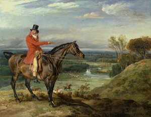 John Levett Hunting at Wychnor, Staffordshire [alternativní název: Theophilus Levett a oblíbený lovec) od James Ward