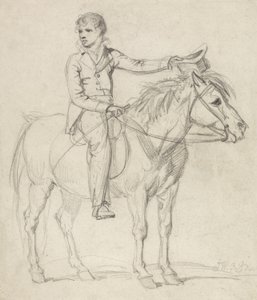 Lord Stanhope (1753-1816) jako chlapec jezdící na poníkovi (tužka na papíře) od James Ward
