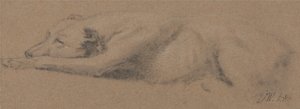 Studie spícího psa od James Ward