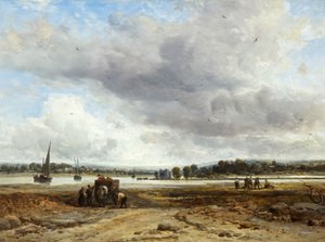 Hrad Calshot, poblíž Southamptonu (olej na panelu) od James Webb