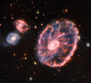 Galaxie Cartwheel (NIRCam a MIRI Composite Image)