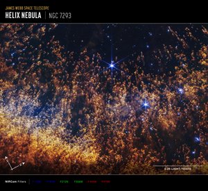 Mlhovina Helix (snímek z kamery NIRCam) od James Webb Space Telescope (NASA)