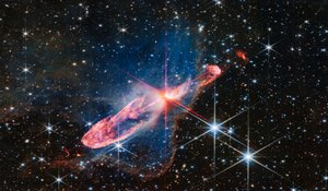 Herbig-Haro 46/47 (obrázek NIRCam) od James Webb Space Telescope (NASA)