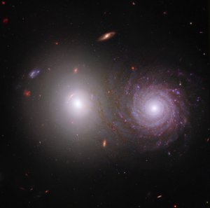 Interacting Galaxies VV 191 (složený snímek Webb a Hubblea) od James Webb Space Telescope (NASA)