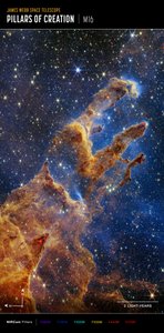 Pillars of Creation (obrázek kompasu NIRCam) od James Webb Space Telescope (NASA)