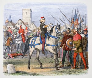 Král Richard II se setkává s rebely ve Smithfieldu, rolnické povstání, 1381 1864. od James William Edmund Doyle