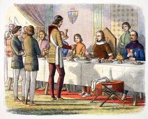 Princ Edward slouží Janu z Artois u stolu poté, co ho porazil v Poitiers, 1356 1864 od James William Edmund Doyle