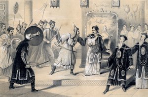 Císař Weit-Soong a jeho dvůr, zajatci Tatarů, 1847