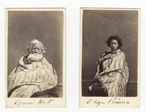 Epuni Hutt a Eliza Porirua, kolem roku 1865 (tisk alba) od James Wrigglesworth