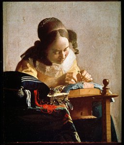 Šněrovačka, asi 1658-1660 (olej na plátně) od Jan (1632 75) Vermeer