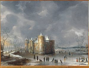 Hrad Muiden v zimě od Jan Abrahamsz. Beerstraten