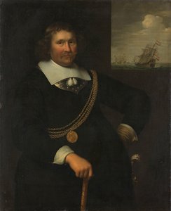 Portrét Jana Cornelisze Meppela, poručíka-admirála Holandska a West-Friesland od Jan Albertsz. Rotius