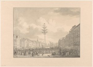 Strom svobody na náměstí Grote Markt v Rotterdamu, 1795 od Jan Anthonie Langendijk Dzn (possibly)