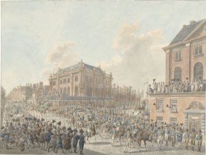 Příjezd Ludvíka Napoleona do Amsterdamu 20. dubna 1808 od Jan Anthonie Langendijk Dzn (signed by artist)