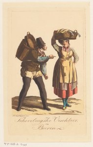 Typy Scheveningenských rybářů Schevelingsche Visch Boer a Boerin (název na objektu)