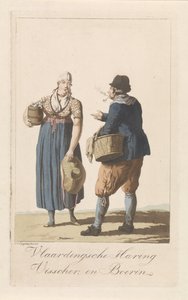 Typy vlaardingenských rybářů Vlaardingse Haring Visscher a Farmerova manželka (titul na předmětu)