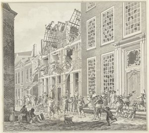 Vyrabování domu Lucase van Stevenincka, 1787 od Jan Arends (signed by artist)