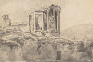 Pohled na chrám Vesta v Tivoli od Jan Asselijn (possibly)