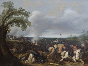 Švédský král Gustav II Adolf v bitvě u Lützen 16. listopadu 1632